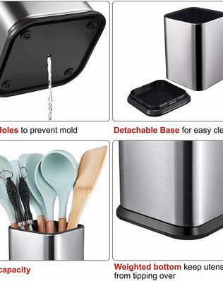 Kitchen Organizer Kitchen Utensil Holder for countertop Large Cooking Utensil Storage Organizer for Spatula Spoon Utensil Crock - Problems Solved