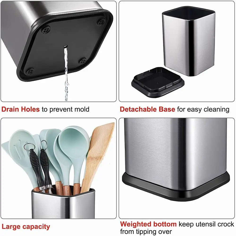 Kitchen Organizer Kitchen Utensil Holder for countertop Large Cooking Utensil Storage Organizer for Spatula Spoon Utensil Crock - Problems Solved
