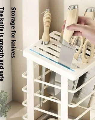 Kitchen Countertop Companion: Multi-function Dish Rack, Knife - Problems Solved