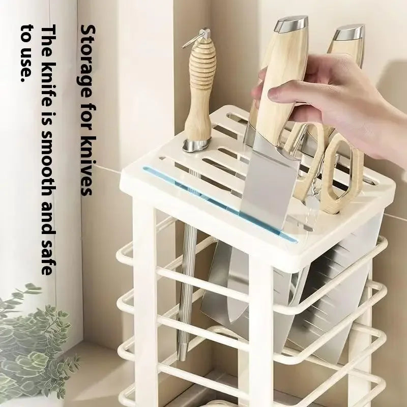 Kitchen Countertop Companion: Multi-function Dish Rack, Knife - Problems Solved