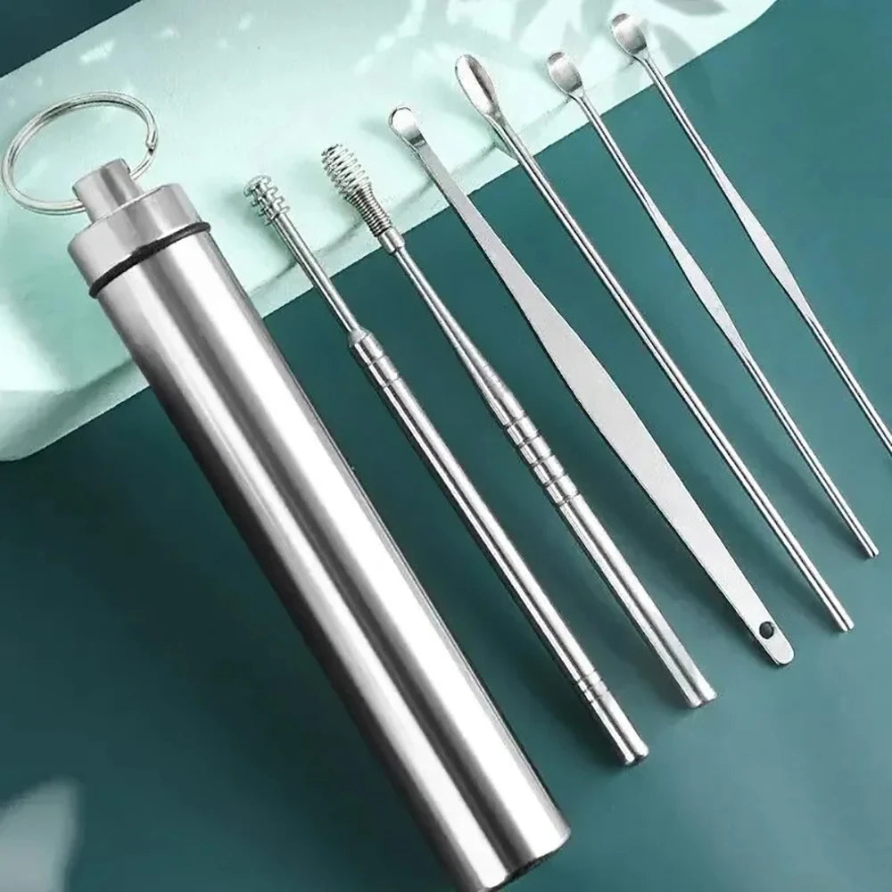 Ear Cleaner 6Pcs/Set Earpick Ear Wax Remover Ear Spoon Curette - Problems Solved