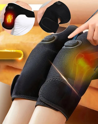Heated Massage Brace for Shoulder & Knee - USB Rechargeable Support Strap with 3 Heat & Vibration Levels - Problems Solved