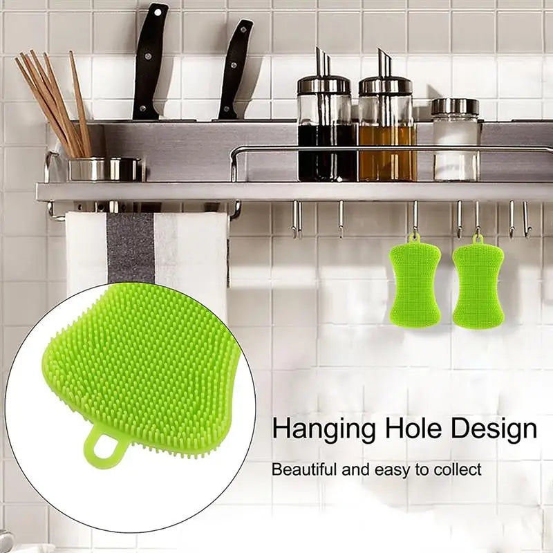 4PCS Kitchen Silicone Sponge Dish Washing Scrubber - Problems Solved