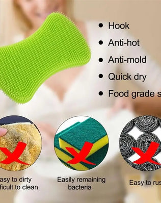 4PCS Kitchen Silicone Sponge Dish Washing Scrubber - Problems Solved