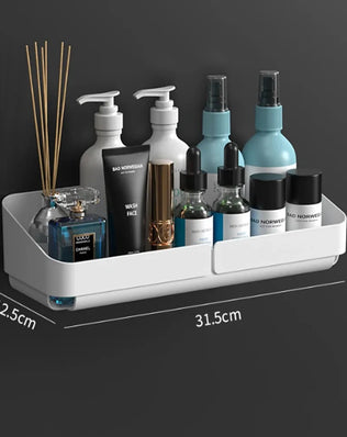 Bathroom  Kitchen Convenience Rack Shelf Makeup Storage Organizer Cosmetics Shampoo Rack Shower Shelf Wall Spice No Drilling - Problems Solved