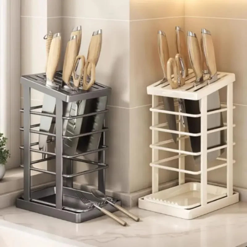 Kitchen Countertop Companion: Multi-function Dish Rack, Knife - Problems Solved