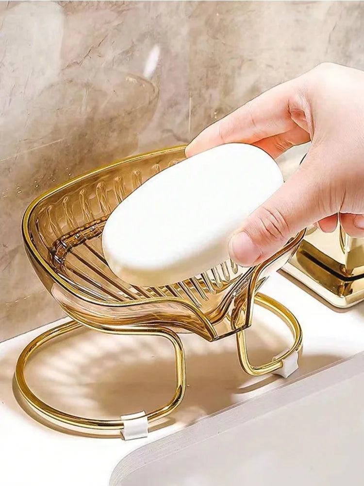 Bathroom Soap Dish Light Luxury Toilet Shower Soap Holder with Drain Water Soap Storage Case Tray Container Bathroom Gadgets - Problems Solved