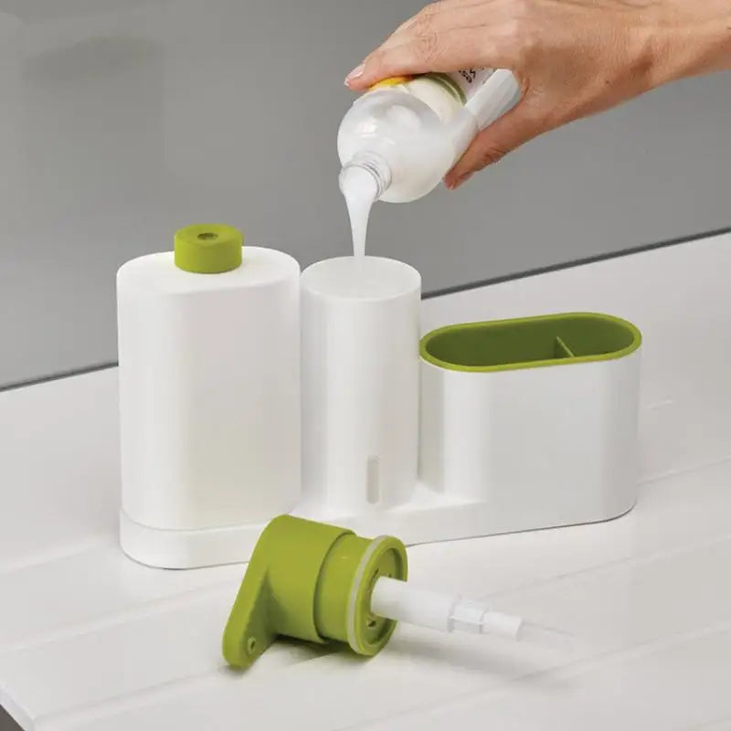 Bathroom Storage Rack For Cleaning Rack Washing Sponge Brush Sink Detergent Soap Dispenser Bottle Kitchen Organizer Gadgets - Problems Solved