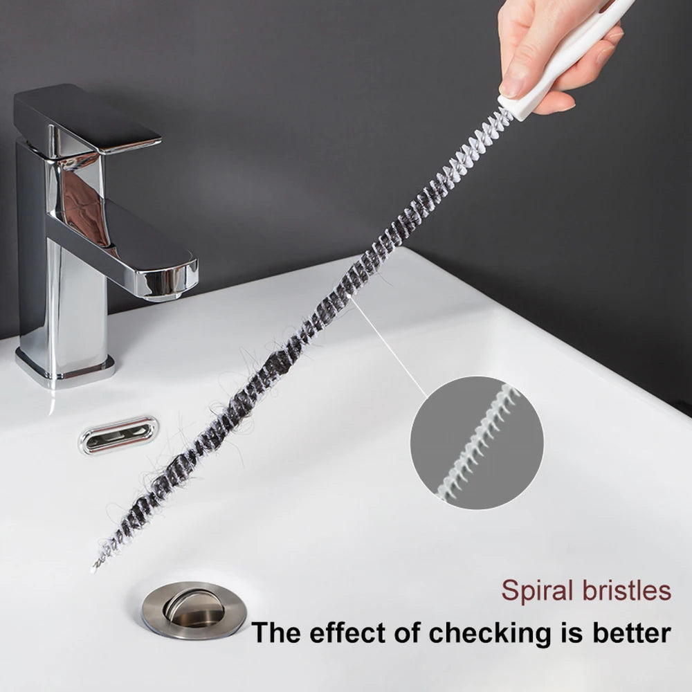 2PCS Pipe Dredging Brush Bathroom Hair Sewer Sink - Problems Solved