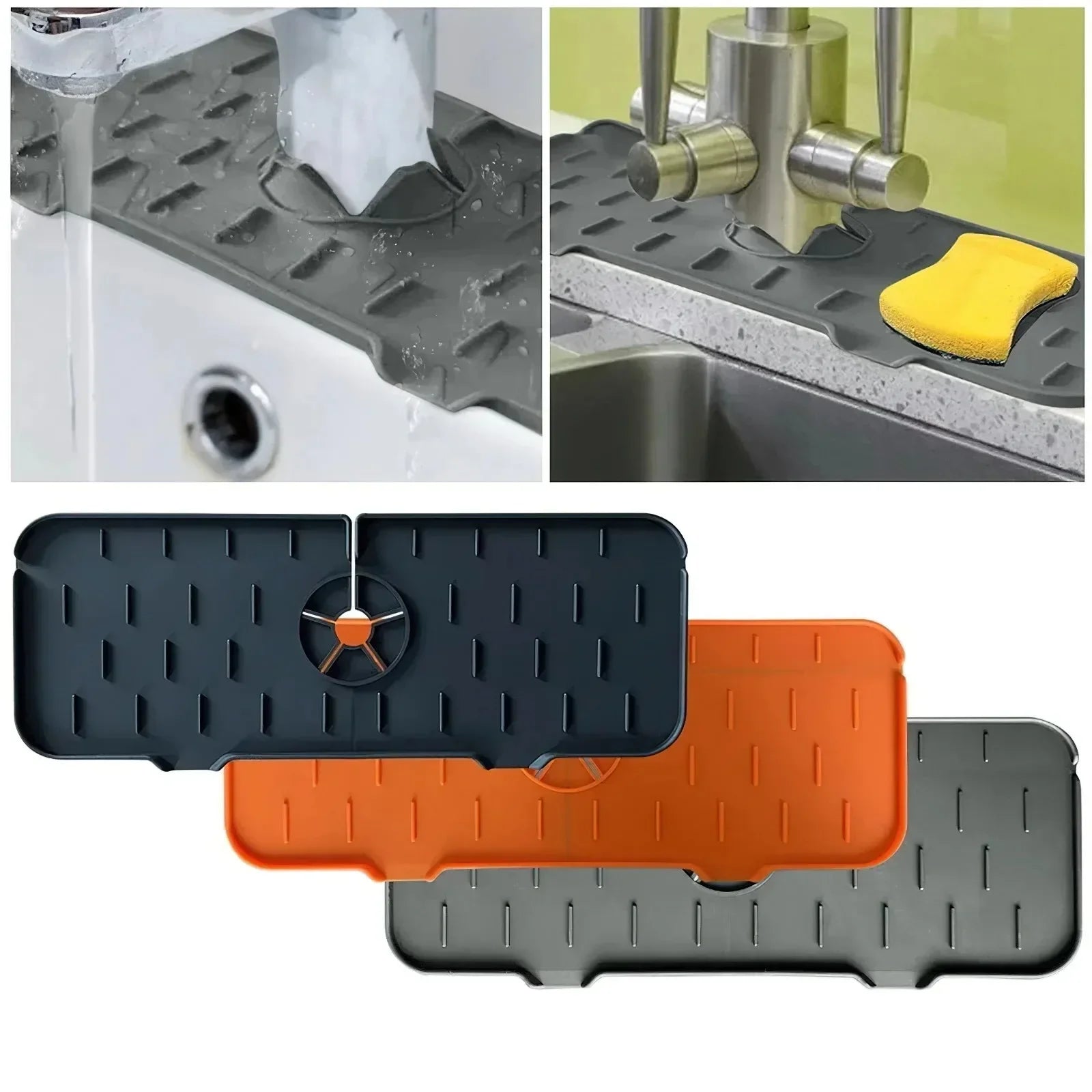 Kitchen Gadgets Silicone Faucet Absorbent Pad Shelf Sink Splash - Problems Solved