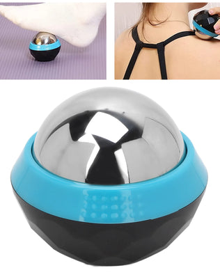 Cold Massage Roller Ball Handheld Heat Relief Stainless Steel Rolling Ice Ball for Shoulder Blue Black Ice Ball Massager - Problems Solved