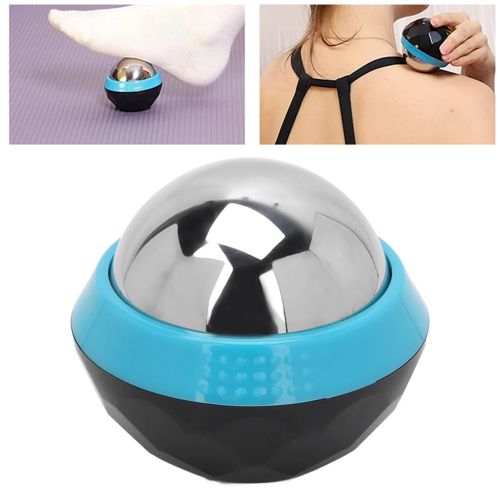 Cold Massage Roller Ball Handheld Heat Relief Stainless Steel Rolling Ice Ball for Shoulder Blue Black Ice Ball Massager - Problems Solved