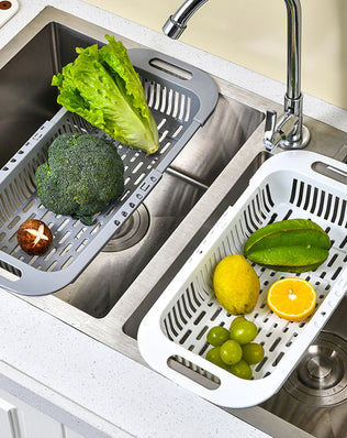 Kitchen Organizer Soap Sponge Holder Sink Rack Telescopic Drain - Problems Solved