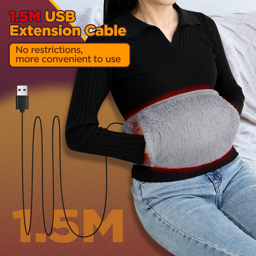 Electric Heating Abdomen Belt with Hand Warmer 3 Temp Levels Waist Warming Pad for Menstrual Relief Winter Health Care for Women - Problems Solved