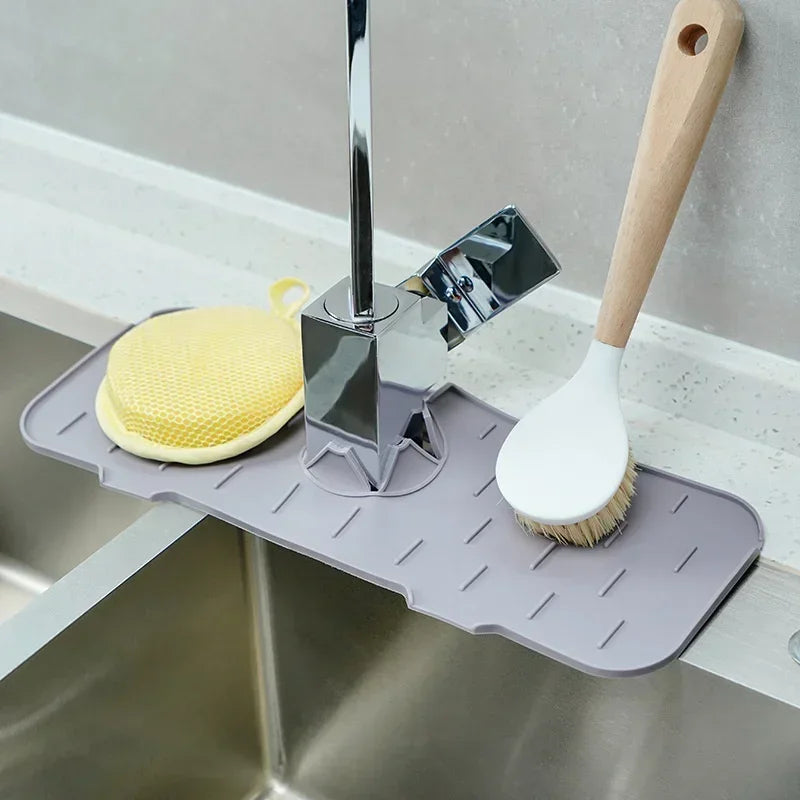 Kitchen Gadgets Silicone Faucet Absorbent Pad Shelf Sink Splash - Problems Solved
