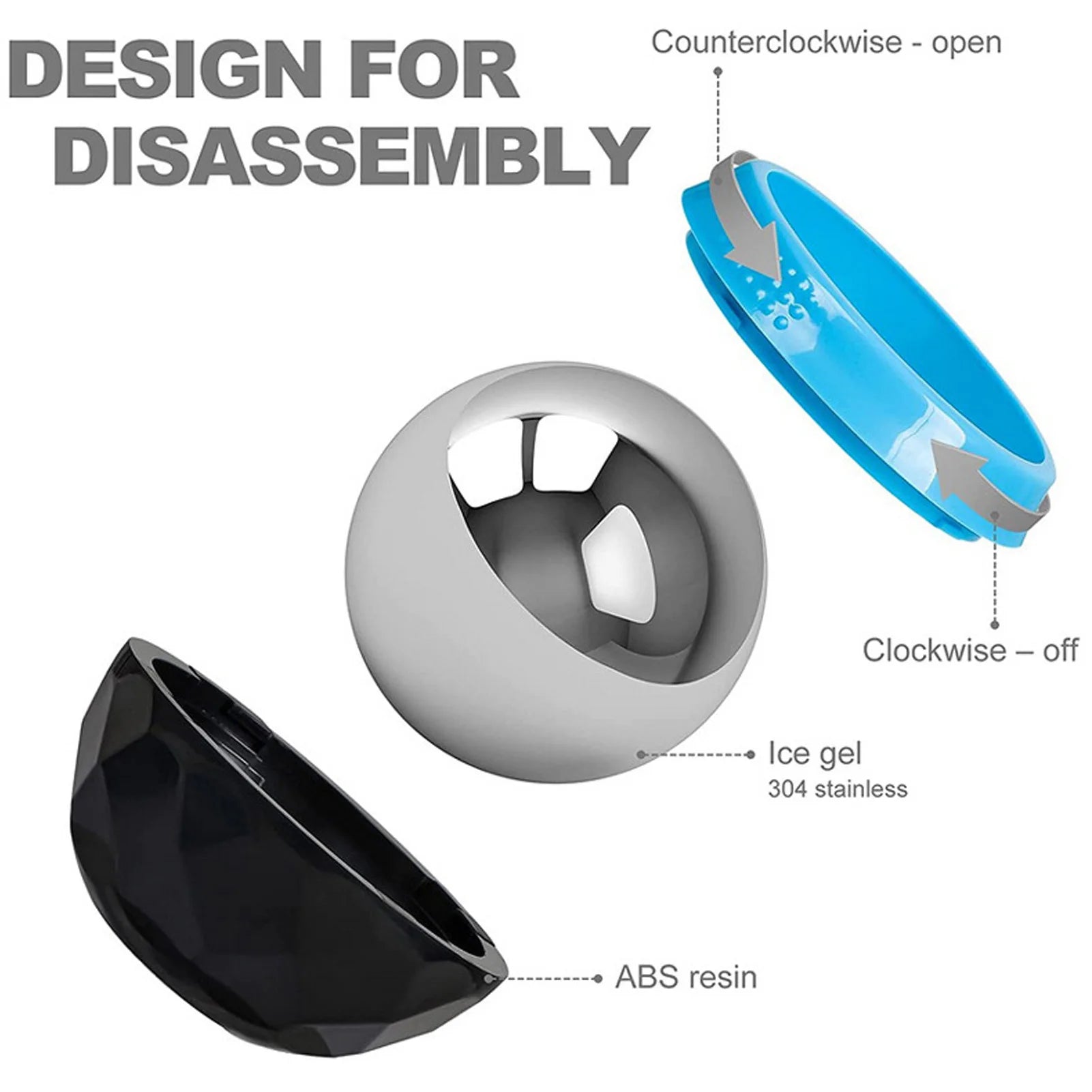 Cold Massage Roller Ball Handheld Heat Relief Stainless Steel Rolling Ice Ball for Shoulder Blue Black Ice Ball Massager - Problems Solved
