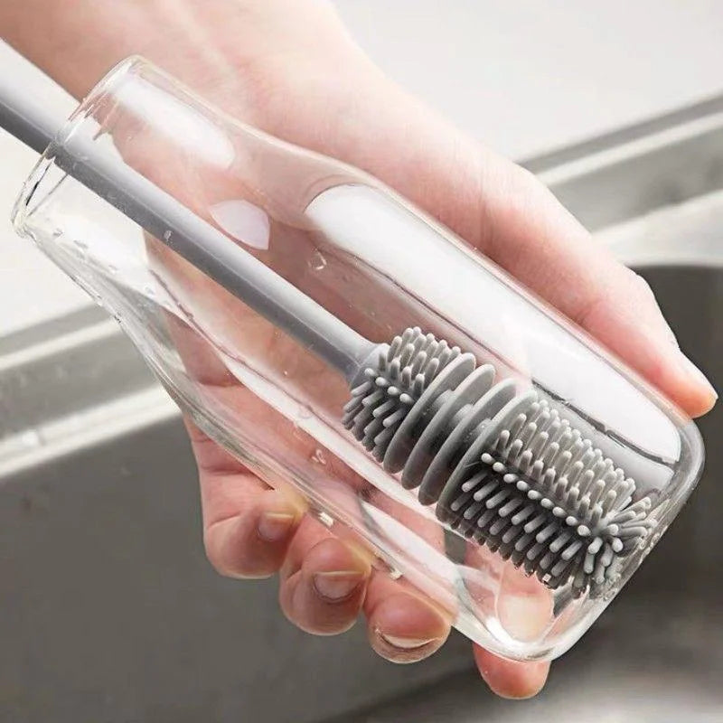 Silicone Milk Bottle Brush Cup Scrubber Glass Cleaner Kitchen - Problems Solved