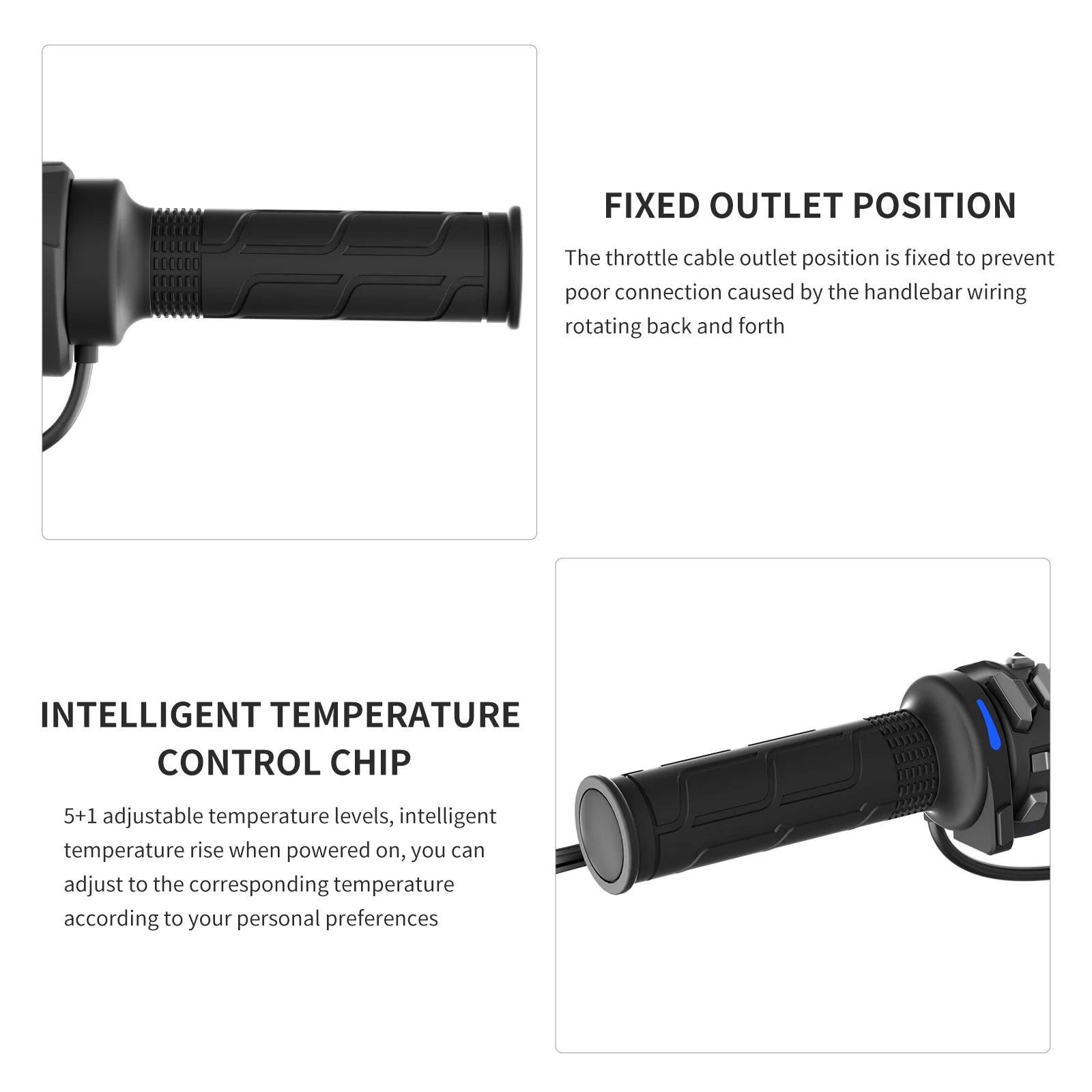 1 Pair 12V 22mm Motorcycle Hand Heated Grips 5-Gear Temperature Adjustable Electric Heating Handle Universal Motorcycle Hot Grip - Problems Solved