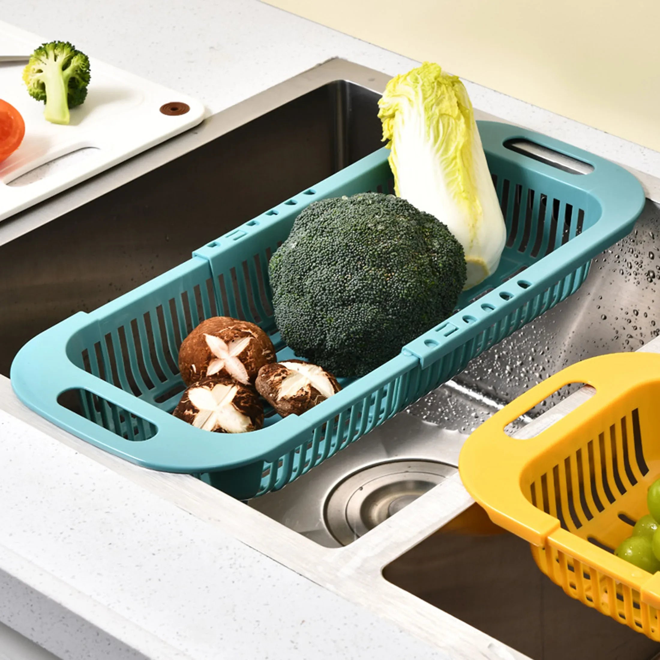 Kitchen Organizer Soap Sponge Holder Sink Rack Telescopic Drain - Problems Solved
