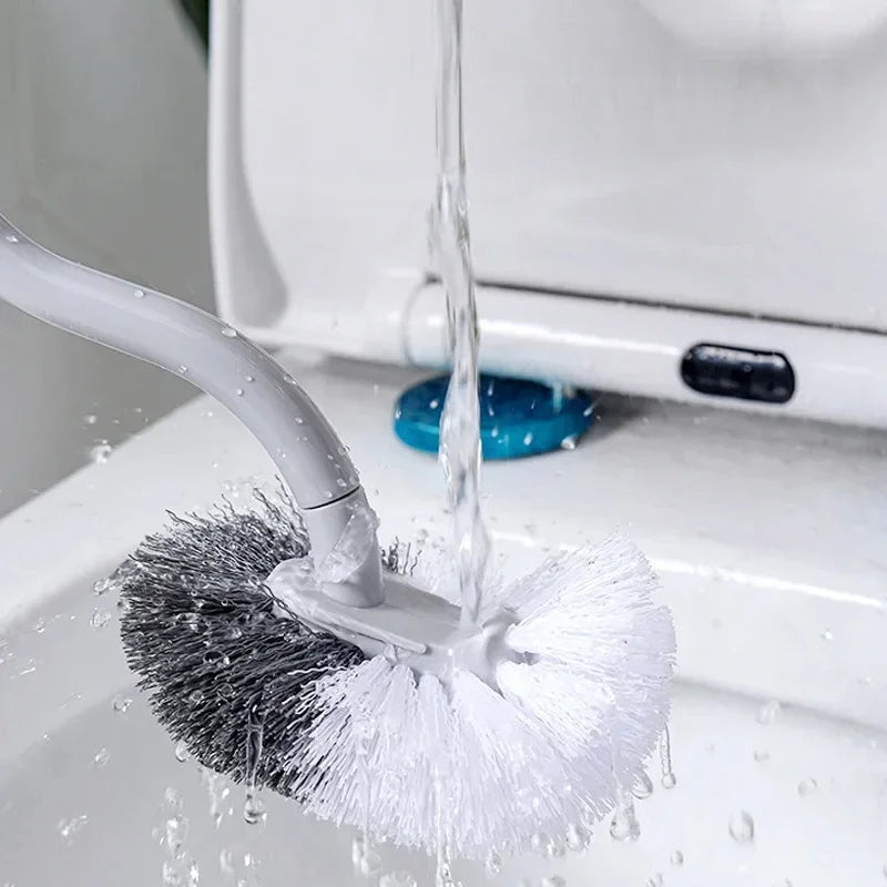 Bathroom Wall-mounted S-type Toilet Curve Brush Bent Head Corner Gap Brush Soft Hair Household Items Cleaning  Tools Accessories - Problems Solved