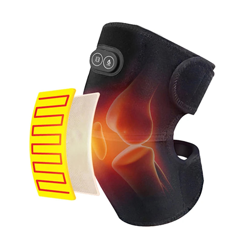 Heated Massage Brace for Shoulder & Knee - USB Rechargeable Support Strap with 3 Heat & Vibration Levels - Problems Solved
