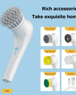 Household Cleaning Brush Multifunction USB 5 in 1 Bathroom - Problems Solved