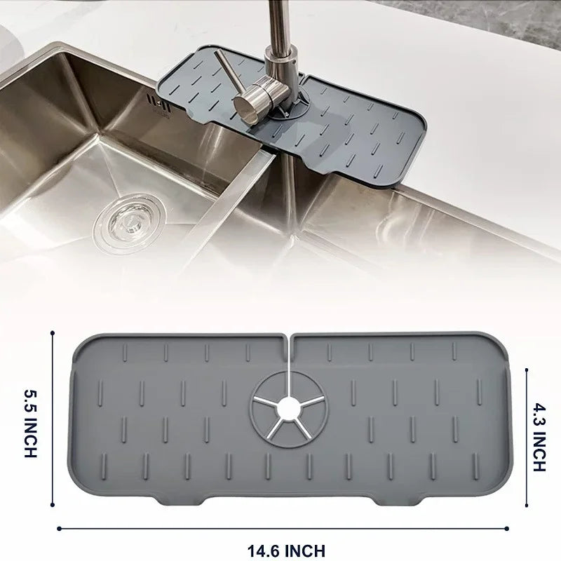 Kitchen Gadgets Silicone Faucet Absorbent Pad Shelf Sink Splash - Problems Solved