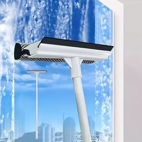 1PC Squeegee Window Cleaner 2 in 1 Retractable Pole Cleaning - Problems Solved