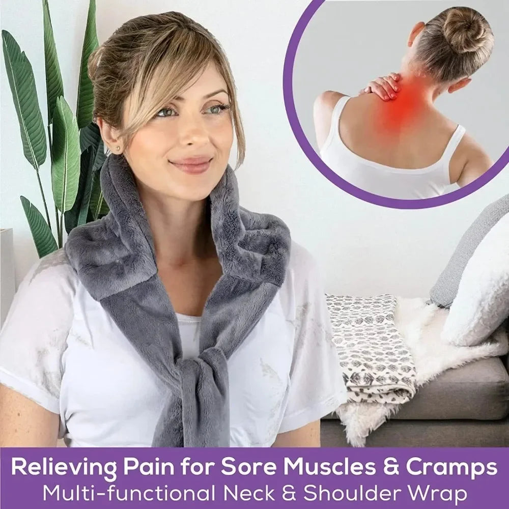 Pain Relief Heating Pad Microwave Hot Wrap Belt Double Sided Fleece for Neck Shoulder Back Soothing Muscle Ache Home Use - Problems Solved