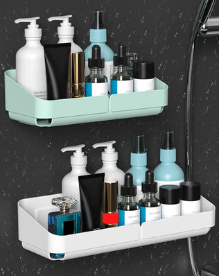 Bathroom  Kitchen Convenience Rack Shelf Makeup Storage Organizer Cosmetics Shampoo Rack Shower Shelf Wall Spice No Drilling - Problems Solved