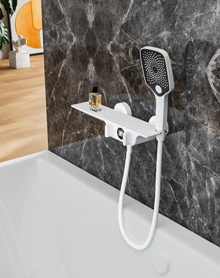 Bathroom Gray Bathtub Faucet Set Wall Mounted Brass Digital - Problems Solved