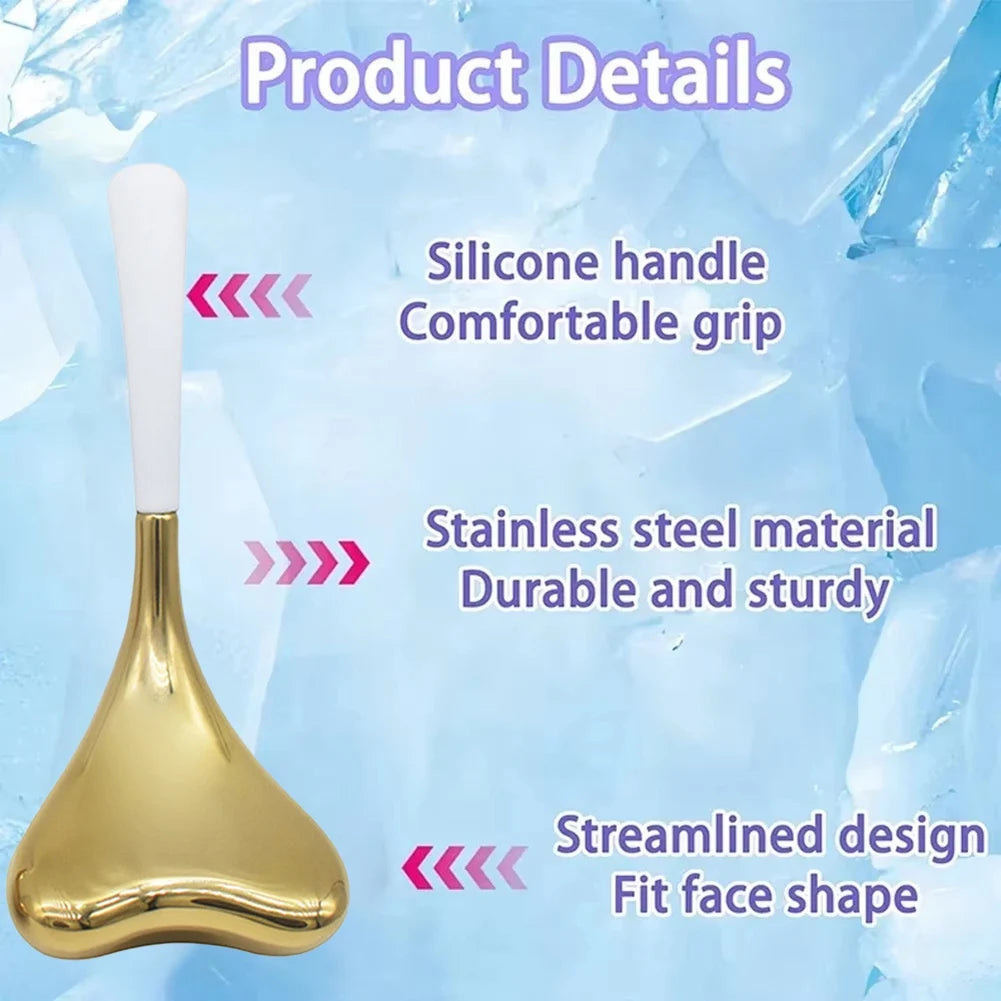 N18R Ice Globes for Face 2PCS Luxury Rose Gold Sticks Face Roller Cold & Heat Relief Beauty Massage Tools - Problems Solved