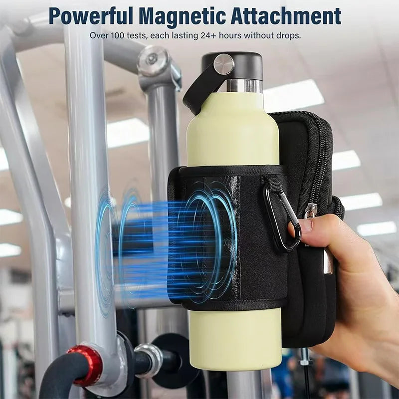 Magnetic Gym Handbag, Portable Key and Phone Holder with Cup Sleeve, Wall-Mounted Fitness Organizer Bag for Workout Essentials - Problems Solved