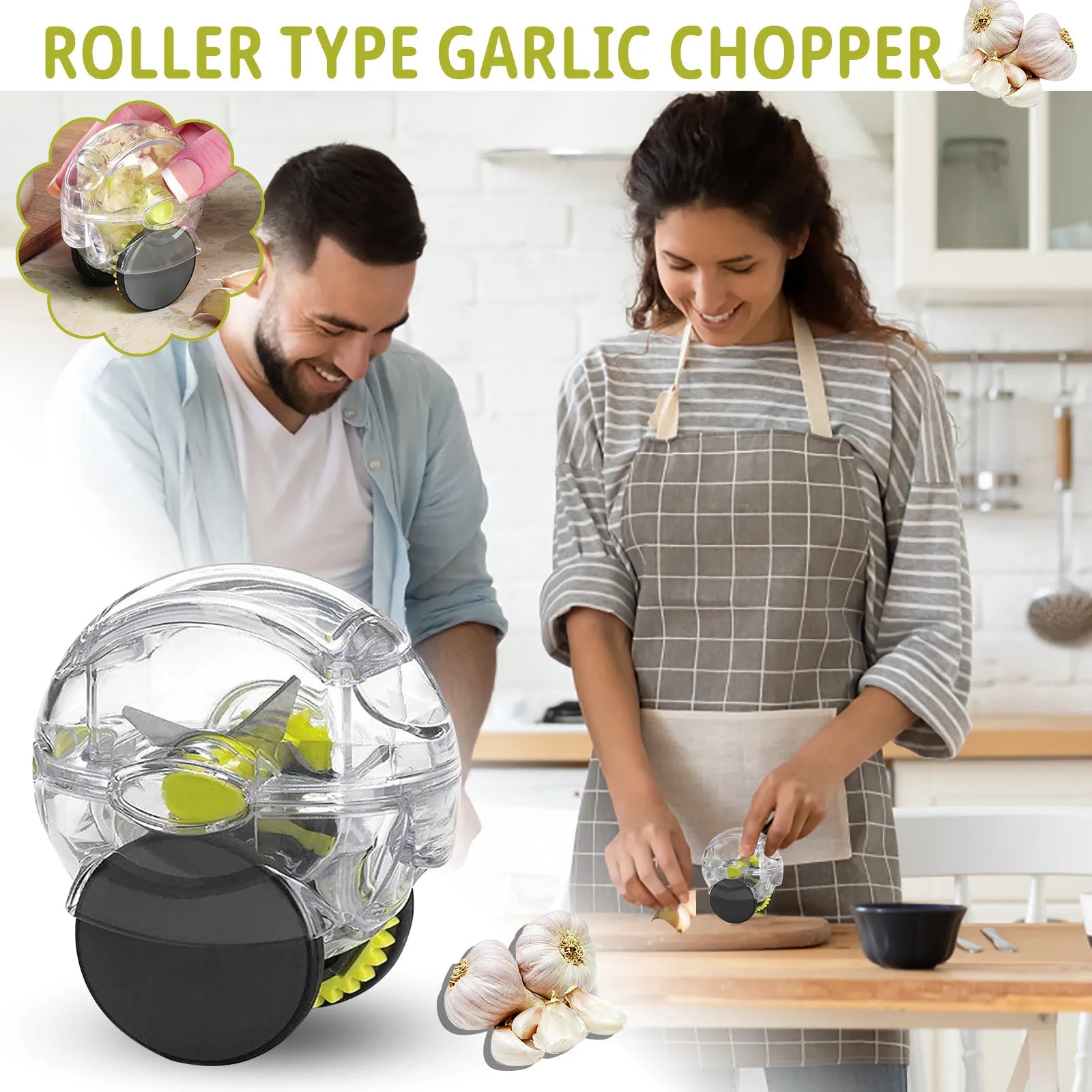 Kitchen Convenient Multi-function Small Tools Roller Garlic Chopper Manual Quick Ginger Masher Kitchen Practical Gadgets - Problems Solved