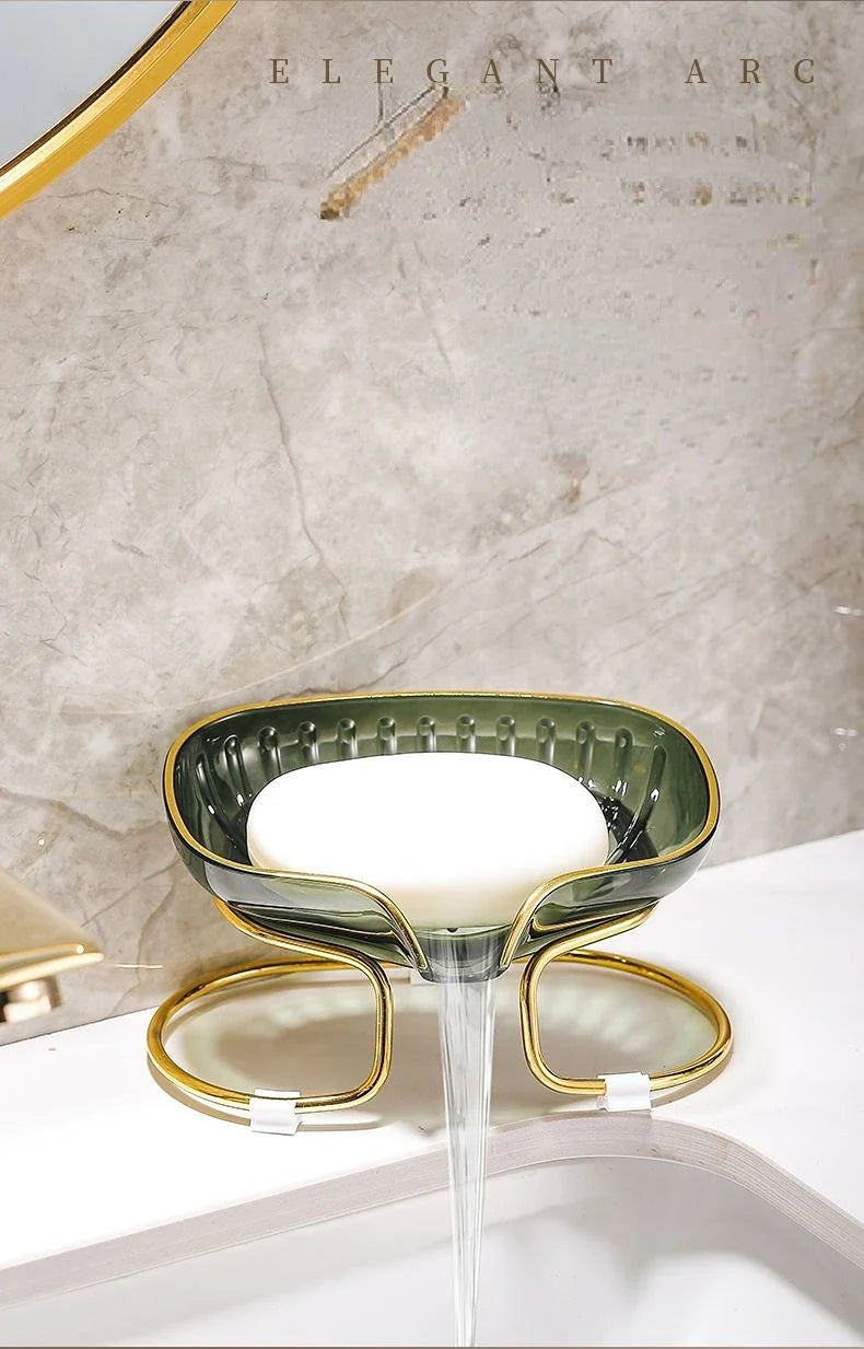 Bathroom Soap Dish Light Luxury Toilet Shower Soap Holder with Drain Water Soap Storage Case Tray Container Bathroom Gadgets - Problems Solved