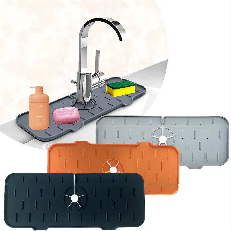 Kitchen Gadgets Silicone Faucet Absorbent Pad Shelf Sink Splash - Problems Solved
