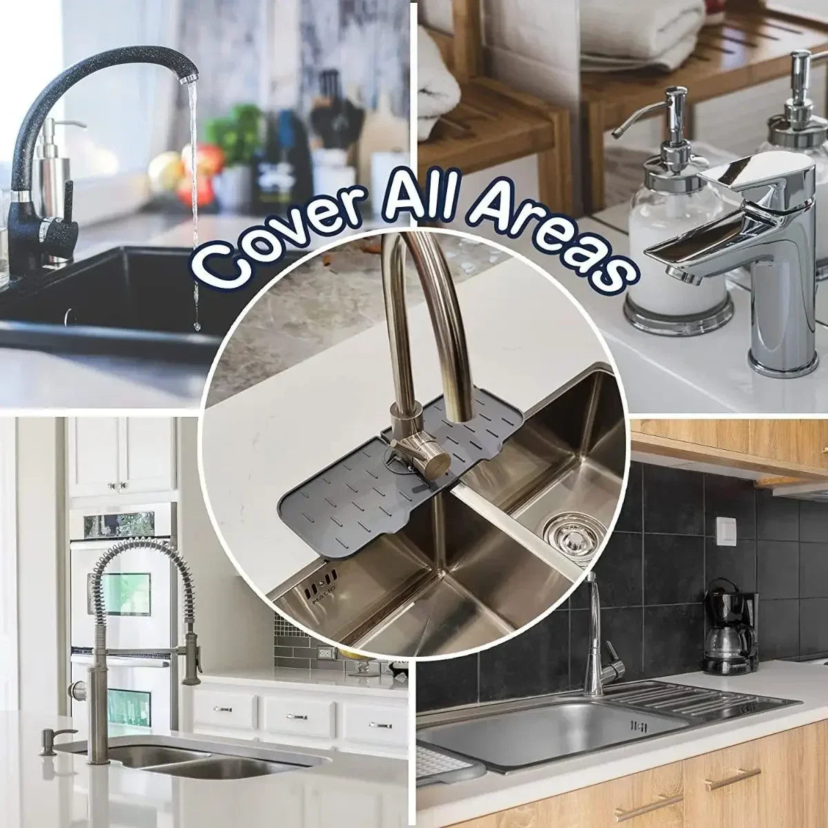 Kitchen Gadgets Silicone Faucet Absorbent Pad Shelf Sink Splash - Problems Solved