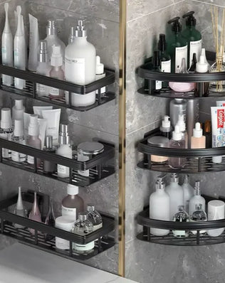 2PCS Bathroom Storage Rack, Bathroom Shelves, No-Drill - Problems Solved