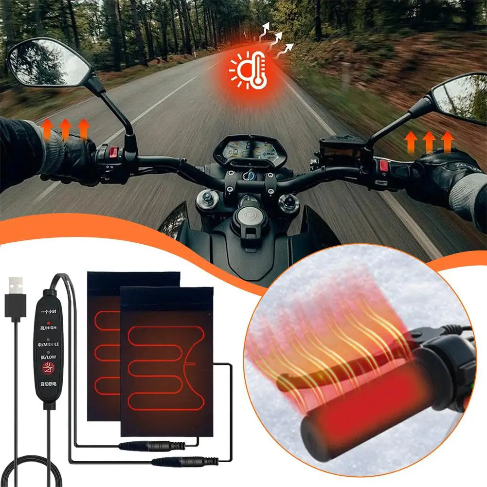 Heated Grips Cover for Motorcycle, 5V Handlebar Heater Motorcycle Heated Grips USB Power Waterproof ATV Heated Handlebar Warmers - Problems Solved
