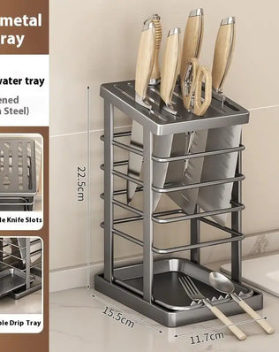 Kitchen Countertop Companion: Multi-function Dish Rack, Knife - Problems Solved