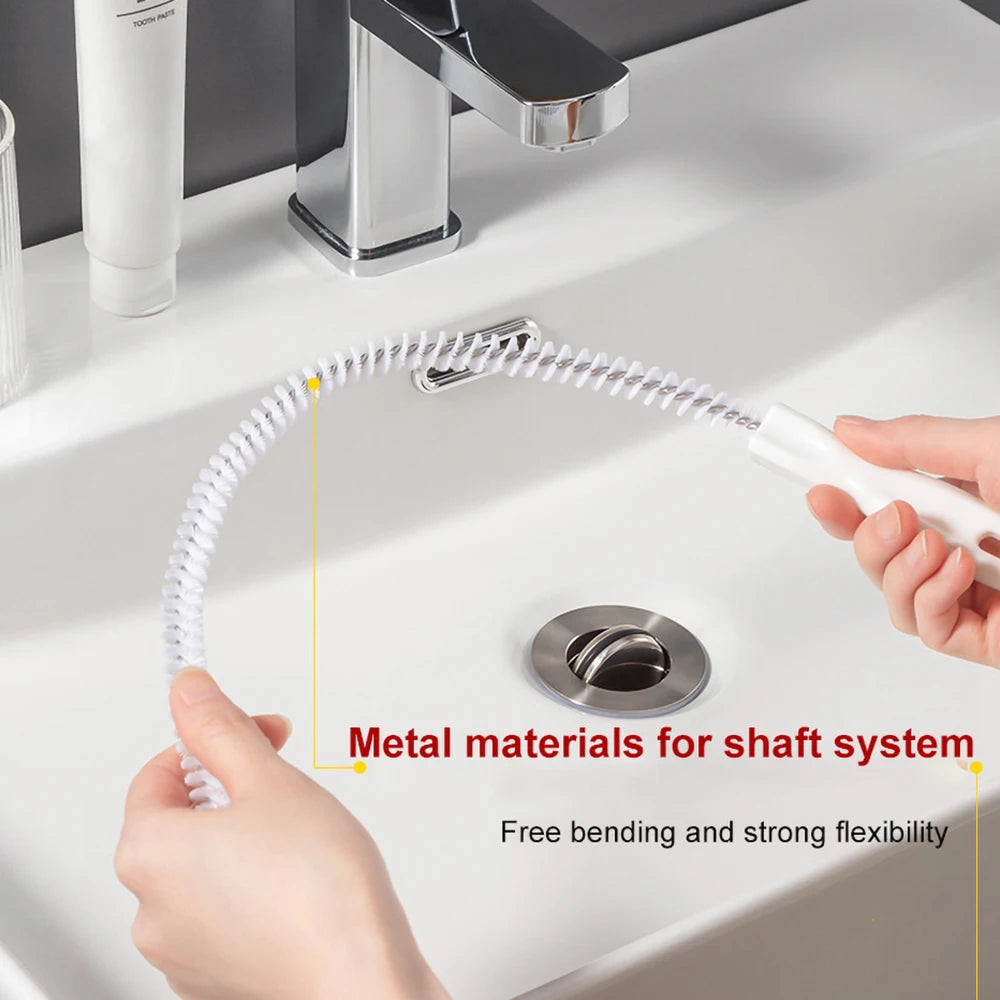 2PCS Pipe Dredging Brush Bathroom Hair Sewer Sink - Problems Solved