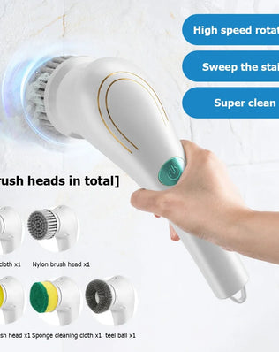 Household Cleaning Brush Multifunction USB 5 in 1 Bathroom - Problems Solved