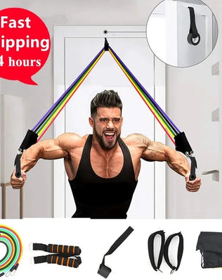 11pcs Fitness Resistance Bands Set Workout Exercise Tube Bands with Door Anchor Ankle Straps Cushioned Handles Carry Bags - Problems Solved