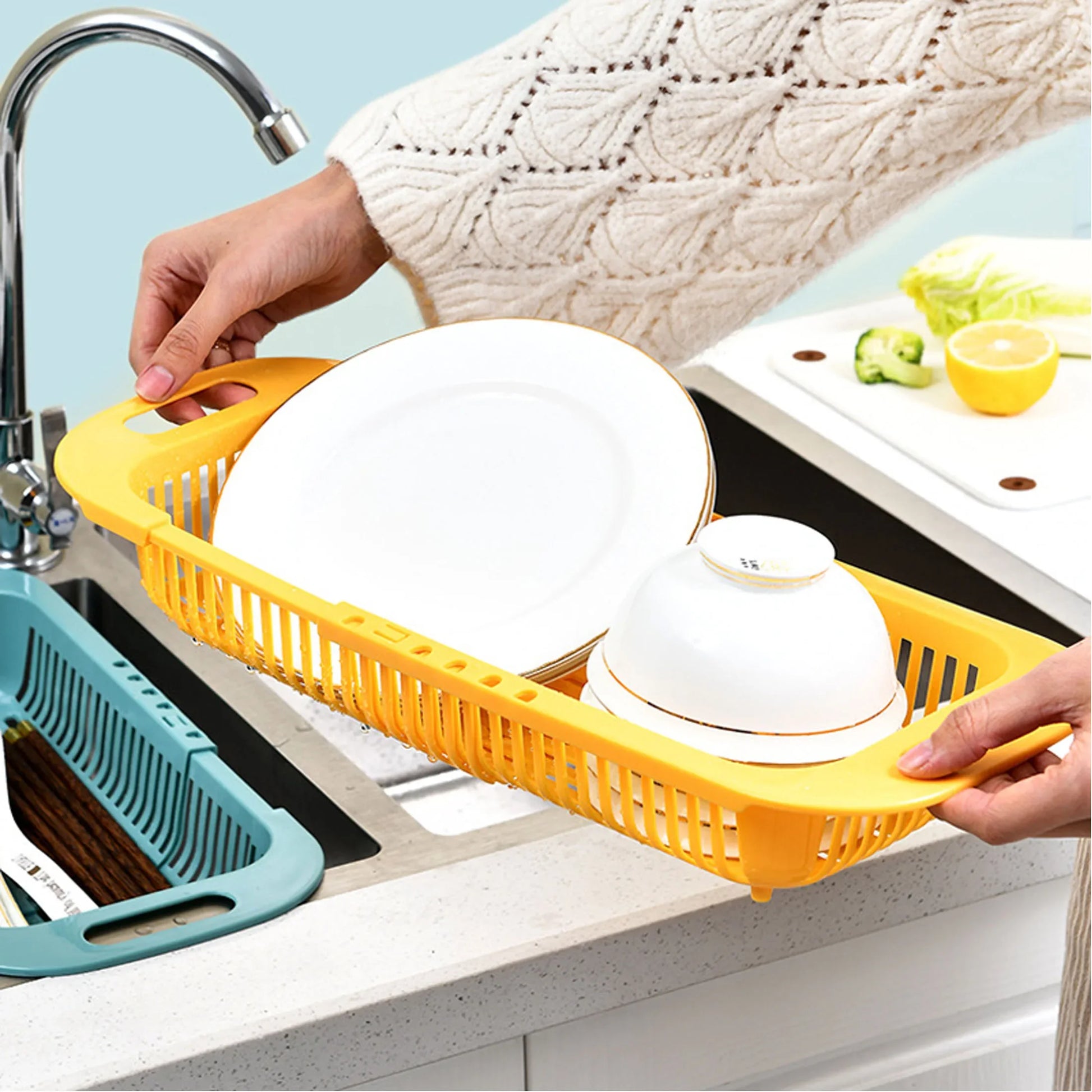 Kitchen Organizer Soap Sponge Holder Sink Rack Telescopic Drain - Problems Solved