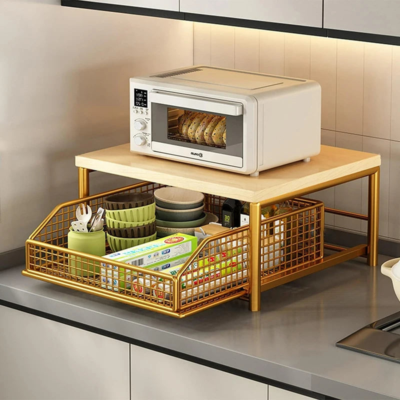 Kitchen Countertop Organizer – Multi-Use Shelf for Microwave, Spices, Coffee Machine & Printer - Problems Solved