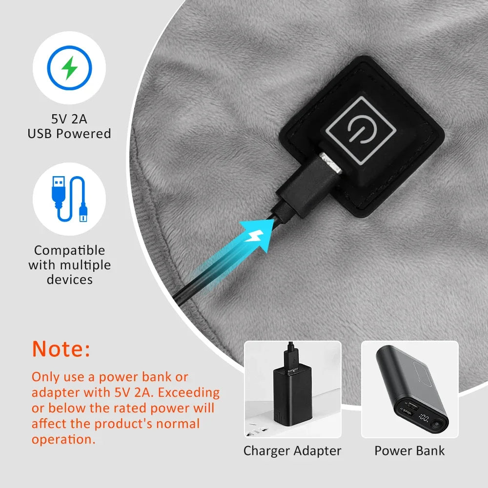 Electric Heating Shoulder Neck Pad USB Heated Back Wrap 3 Heat Level Soft Hot Compress Back Shawl Neck Shoulder Fast Heated Pad - Problems Solved