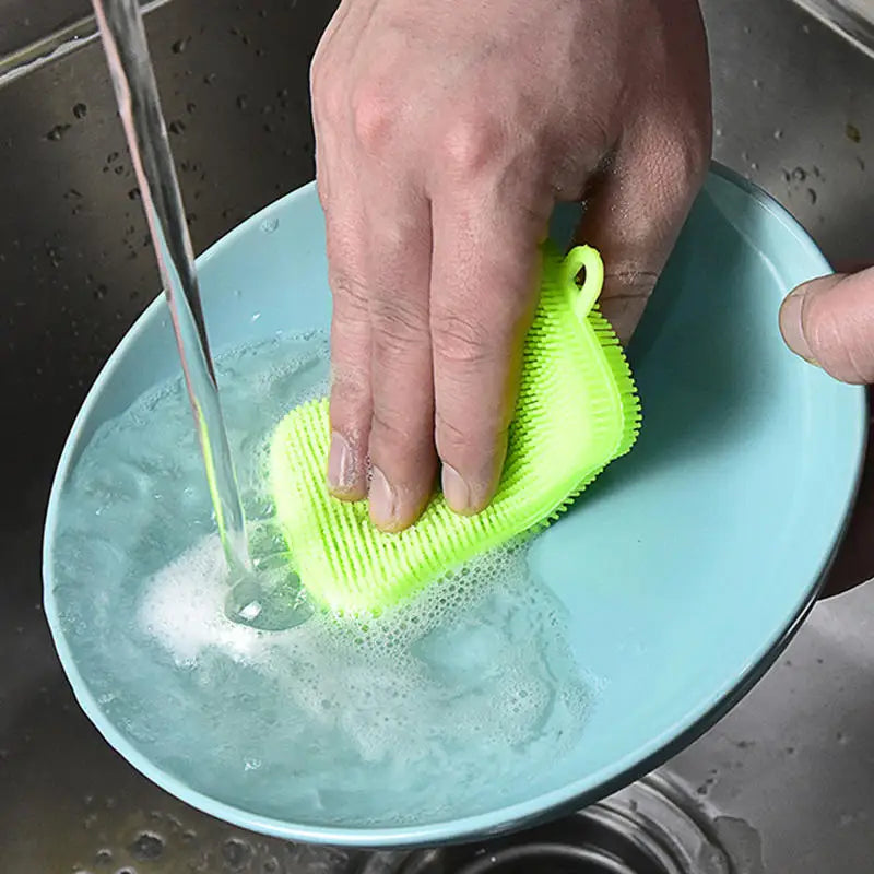 4PCS Kitchen Silicone Sponge Dish Washing Scrubber - Problems Solved