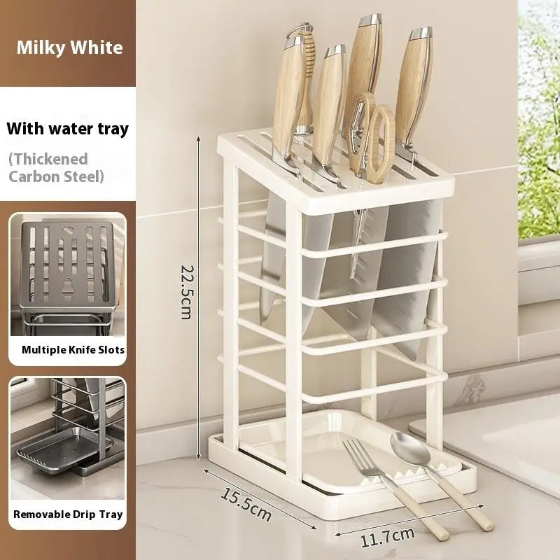 Kitchen Countertop Companion: Multi-function Dish Rack, Knife - Problems Solved