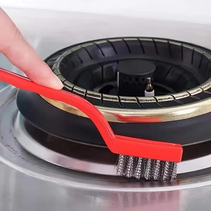 3pcs/gas stove cleaning brush stove range hood cleaning brush household kitchen dead corner decontamination wire brush - Problems Solved