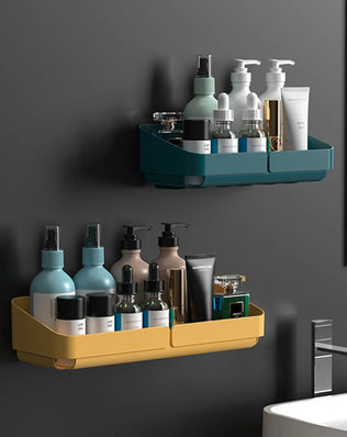 Bathroom  Kitchen Convenience Rack Shelf Makeup Storage Organizer Cosmetics Shampoo Rack Shower Shelf Wall Spice No Drilling - Problems Solved